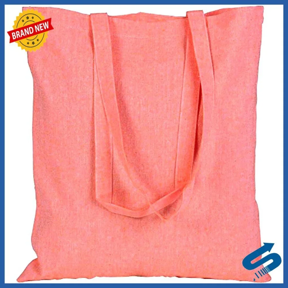 Reusable Grocery Tote Bags Eco Friendly Cotton Canvas Strong Long Handles